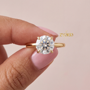 แหวนหมั้นเพชรทรงกลมบริลเลียนท์หรูหรา 1.15 กะรัต EF VS1 เงิน 18K ประดับเพชรด้านข้าง สำหรับงานแต่งงานและงานเลี้ยง - Product Image 1