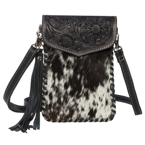 Fourrure solide en cuir véritable fronde de haute qualité à la mode poche avant bouton-pression décontracté sacs à bandoulière sacs à main articles à la vente en gros - Product Image 3
