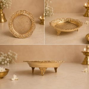 Bol en métal chinois traditionnel fait main avec finition polie et motif floral complexe pour cadeau de mariage - Product Image 5