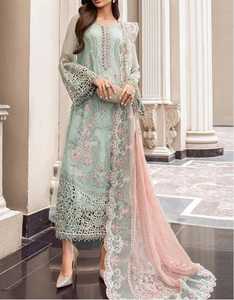Nuevos y hermosos vestidos de fiesta de chifón bordado para mujer, Shalwar Kameez, ropa india y pakistaní. - Product Image 1