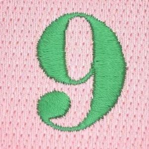Pretty Girl Number 9 Patch <b>Pink</b> & Green Embroidered Number Applique Iron On Sew On Badge for Jackets Bags Hats DIY Fashion - Product Image 5