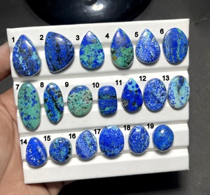 Cabochon d'azurite naturelle, pierre précieuse d'azurite bleue AAA, cabochon poli, pierre pour la fabrication de bijoux, gemme en vrac, cristal de collection - Product Image 1