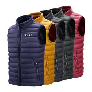 Custom Logo Casual Breathable Oversized New Design Fashion Winter Puffy Body <b>Warmer</b> O-<b>Neck</b> <b>Men's</b> Vest Sleeveless Puffer Jackets - Product Image 1