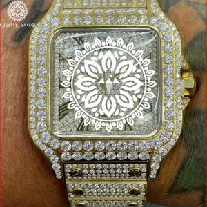 Custom square gold tone <b>watch</b> Stainless steel bracelet <b>watch</b> Rhinestone dial <b>watch</b> Men's <b>mechanical</b> <b>watch</b> - Product Image 5