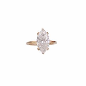 Bague de fiançailles solitaire en or pur 14K 18K avec diamant de laboratoire de taille marquise de 1,25 carat, couleur DEF personnalisée, clarté VVS certifiée CVD - Product Image 3