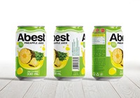 Ananassap Drink, Vietnamese Sapdrank Met Ingeblikte Ananas In 330Ml Fruitsapblikjes Oem Odm Private Label