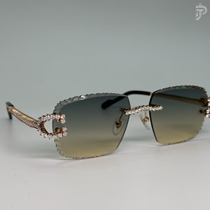 Gafas de Sol de Lujo Hechas a Mano con Lentes Chapadas en Rodio, Gafas de Diseño Hip Hop con Diamantes de Moissanita VVS para Unisex - Product Image 2
