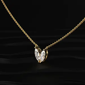 Collar de Diamantes Cultivados en Laboratorio con Forma de Marquesa de la Mejor Calidad, Cadena de Diamantes, Collar Solitario, Joyería de Lujo, Regalos con Certificación D-E VVS-VS - Product Image 2