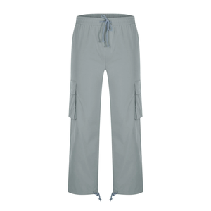 Pantalones Cargo de Lona para Hombre, Ligeros, Antipilling, Cintura Elástica, Color Sólido, Casuales, con Múltiples Bolsillos, Pantalones Deportivos Rectos - Product Image 3