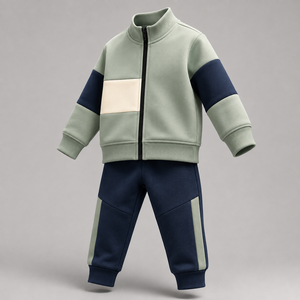 Pull en coton personnalisé en gros, col rond, patchwork, pour garçons, style décontracté, élégant et tendance, chemises et hauts pour bébés - Product Image 4