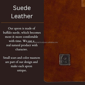 Delantal de trabajo de cocina y parrilla de barbacoa de cuero suave XXL para hombres y mujeres cintura ajustable con cómodos bolsillos para herramientas para uso en el hogar - Product Image 3