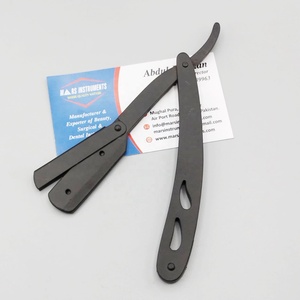 มีดโกนหนวดสำหรับผู้ชายแบบมีสไตล์พร้อมแหนบปลายตรงทำจากสเตนเลสสีดำเข้ม - Product Image 3