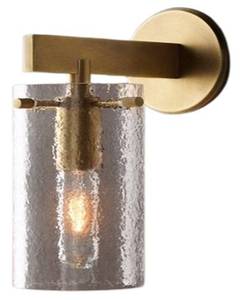 Applique Murale Cylindrique en Verre et Laiton Antique, Design Géométrique Contemporain METAL WAVE, Décoration Intérieure, Installation Facile, Entretien Simplifié, Chevet - Product Image 3