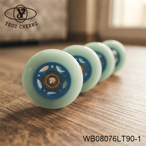 Rueda de Patinaje YEOU CHERNG WB08076LT90-1, Núcleo Azul, Vista Trasera Transparente Azul - Product Image 6