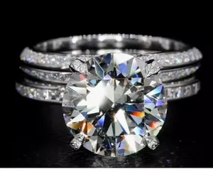 Anillo de Compromiso de Lujo con Moissanita de Corte Ovalado, Plata de Ley 925, Banda Pavé, Anillo de Boda para Mujer, Joyería - Product Image 4