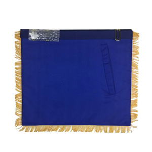 Tablier maçonnique de Luxe pour Ancien Maître Maçon, modèle Blue Lodge haut de gamme, avec broderie en fils d'or et franges dorées - Product Image 2