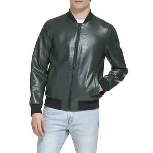 <b>Jackets</b> High Quality Vintage <b>Winter</b> Green Leather <b>Jacket</b> Men Custom Design <b>jacket</b> for men - Product Image 2