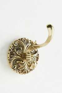 Crochet de porte décoratif en laiton motif floral, crochets de luxe pour vêtements, support pour placard, étagère, porte, crochet antique décoratif, prix de gros - Product Image 4