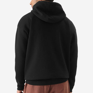 Sweat à capuche tricoté personnalisé avec logo, en molleton épais 400G polyester/coton, grande taille, pour homme, hiver, couleur unie, écologique - Product Image 3