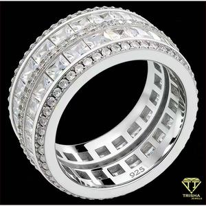 Bague éternité en argent 925 de qualité supérieure avec diamants de laboratoire et sertissage brillant pour la vente en gros de bijoux - Product Image 1