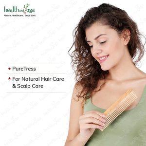 HealthAndYoga Pure Tress Neem Wood Wide Tooth Hair <b>Comb</b> 100% Natural Organic Handmade Wooden <b>Comb</b> for Healthy Hair - Product Image 3