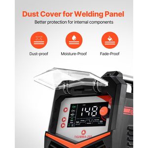 Saldatrice TIG 3-in-1 205A con Ampio Display LED, DC TIG/DC Pulse TIG/MMA (Stick), Doppia Tensione 110/220V, Elettrica per Grandi Lavorazioni - Product Image 5