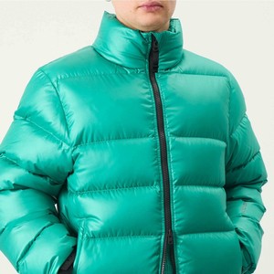Veste matelassée pour femme, couleur unie, col montant, manches longues, manteau d'hiver, rembourrage épais en polyester, fermeture éclair - Product Image 2