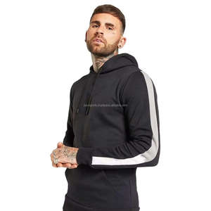 Survêtements pour hommes, panneau latéral uni, pull oversize, blanc, 100% coton molletonné, lavé à l'acide, survêtements pour hommes, survêtement personnalisé pour hommes - Product Image 4