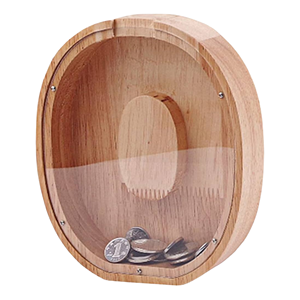 Hucha con Forma de Letra al por Mayor, Caja de Madera para Monedas con Ventana Acrílica Transparente, Regalo Creativo de Cumpleaños para Niños de Fábrica Vietnamita - Product Image 1