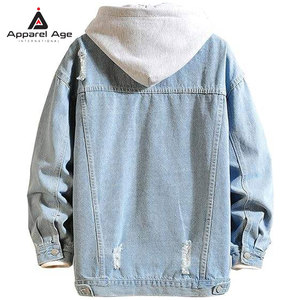 บริการ OEM เสื้อฮู้ดยีนส์ผู้ชาย ผ้าฝ้าย 100% อุ่นสบายสำหรับฤดูหนาว ดีไซน์ล่าสุด ขายส่ง ทรงเข้ารูป สไตล์สตรีทแวร์ - Product Image 2