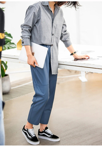 NOUVEAU Pantalon Femme en Cuir Véritable 100% Naturel, Coupe Ample et Fuselée, Taille Élastique, Décontracté - Product Image 4
