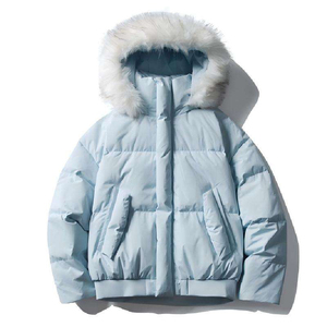 Custom Men's Black Hooded Puffer <b>Jacket</b> 100% <b>Leather</b> Fur Trim Insulated Windproof <b>Winter</b> Coat Warm Thick Zip Streetwear Outdoor - Product Image 2