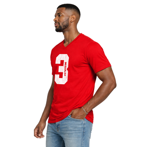 Camiseta con Cuello en V Kappa Alpha Psi Número 3, Roja, Ropa de Fraternidad Griega con Gráfico Audaz, Comodidad Premium y Ajuste Elegante - Product Image 3