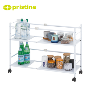 Carrito de Servicio Metálico Moderno de 2 Niveles, Resistente y Fácil de Limpiar, para Cocina y Sala de Estar, Contenedor de Alimentos - Product Image 3