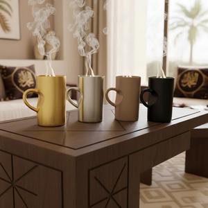 Quemador de Incienso Oud de Diseño Moderno, Portátil, para Bakhoor, de Lujo, en Dorado, Plateado y Mate, Decoración Árabe para el Hogar, Set de Regalo - Product Image 1