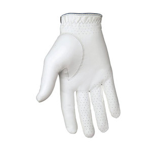 White Cabretta Leather Luxury Right Hand Golf Gloves Button Adjustable Wrist <b>Strap</b> Hand Grips Breathable Sports Outdoor - Product Image 2