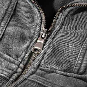 Nueva llegada 100% algodón de lana gruesa nueva moda Casual Chenille bordado ácido lavado personalizado cara completa Zipp up Sudadera con capucha - Product Image 4