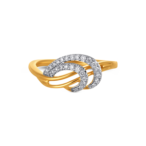 Bague en diamant Elysian Swirl, or 18 carats, avec boucle entrelacée, pour femmes, bijoux fins avec pierres de forme ronde - Product Image 2