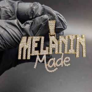 Pendentif personnalisé en or jaune avec nom en diamant de laboratoire, style hip-hop, lettre personnalisée, bijoux de luxe sertis de diamants, cadeau - Product Image 1