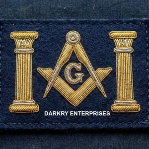 Écusson de broderie personnalisé en fil métallique pour insignes maçonniques, compas carré, G et les Deux Piliers, badge de loge en feutre bleu, accessoire d'uniforme - Product Image 1
