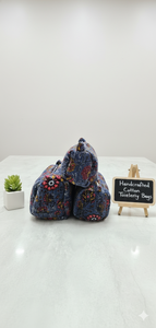 Multi-Color Cotton for Bags Set of 3 Zipper Closure Water Resistant Eco-Friendly Vintage Style for Travel <b>Makeup</b> Storage - Product Image 4