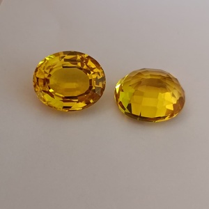Saphir jaune poli de laboratoire, élégant et tendance, pierre précieuse en vrac, 100 % fait main pour la fabrication de bijoux, bagues, boucles d'oreilles, etc. - Product Image 1