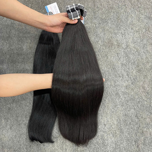 Cabello humano vietnamita 100% natural, liso, en tiras, color negro natural, proveedor mayorista de cabello premium. - Product Image 4