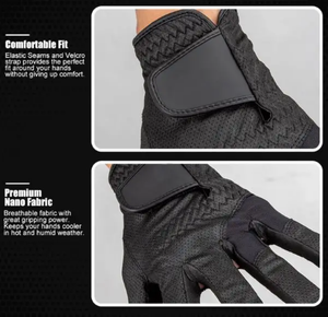 Guantes de Golf para Hombre, Mano Izquierda, Material PU, Fabricante OEM, Logotipo Personalizado, Tela Nano, Negro - Product Image 6