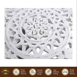 ถาดเสิร์ฟอาหารทรงสี่เหลี่ยมผืนผ้า ทำจากไม้ MDF และไม้มะม่วง งานแฮนด์เมด สีขาวโบราณแบบเผา คุณภาพมาตรฐาน ขายดี ชุด 2 ชิ้น - Product Image 6
