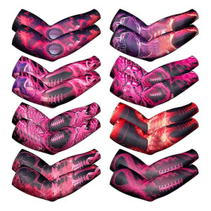 Breast Awareness Pink <b>Compression</b> <b>Arm</b> <b>Sleeves</b> Sports Covers for Football Baseball Basketball Running Training Unisex 100% - Product Image 1