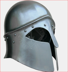 Casco Corintio Griego Medieval de Acero con Pluma Negra en la Corona - Product Image 5