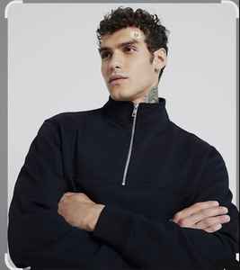 Pull-over tricoté 100% coton pour hommes design personnalisé pull mode coupe régulière manches longues col montant demi-fermeture éclair respirant - Product Image 3