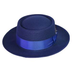Sombreros Pork Pie en Oferta, Sombreros de Jazz Casuales Británicos de Moda para Hombre y Mujer con Pluma, Sombrero Fedora de Ala Corta - Product Image 1