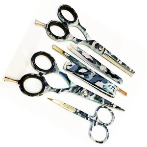 Juego de tijeras profesionales para peluquería con peine y cortaúñas, hoja de acero inoxidable, mango largo, para diestros, para uso en salón - Product Image 6